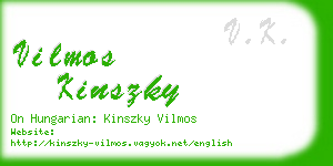 vilmos kinszky business card